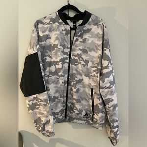 Adidas camo print zip up jacket. Size large